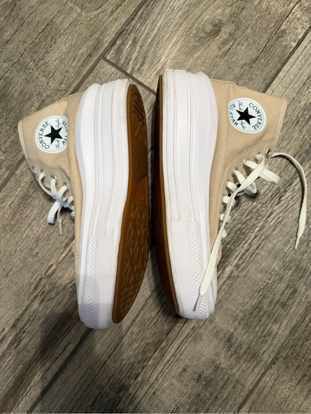 Converse High-Top Canvas Sneakers - Beige & White